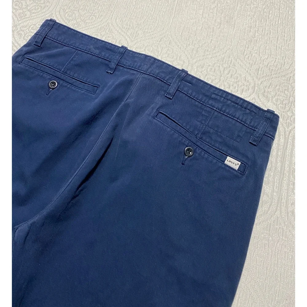 Levis Mens Navy Blue Cotton Stretch Chino Jogger Pants 36x27